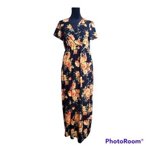 Rags & Couture Black Floral Maxi Size Large